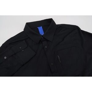 Kit And Ace Men's‎ Large City Tech Long Sleeve Slim Fit Button Down Shirt Black